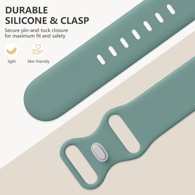 Detalle de CeMiKa 6 Pack Sport Straps for Apple Watch (silicone) – compatible 38mm–49mm