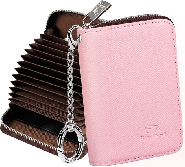 Detalle de FurArt Credit Card Wallet with Zipper, RFID Blocking and Keychain (Compact)