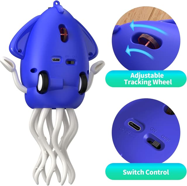 Detalle 2 de SWTOIPIG Polpo danzante interattivo con LED, musica e sensori anti-ostacoli