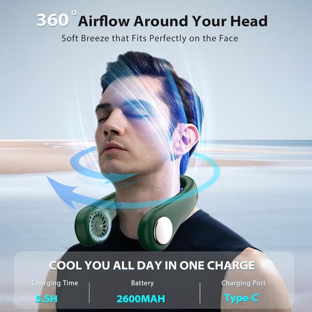 Detalle de Neck Fan portable neck fan 360° cooling