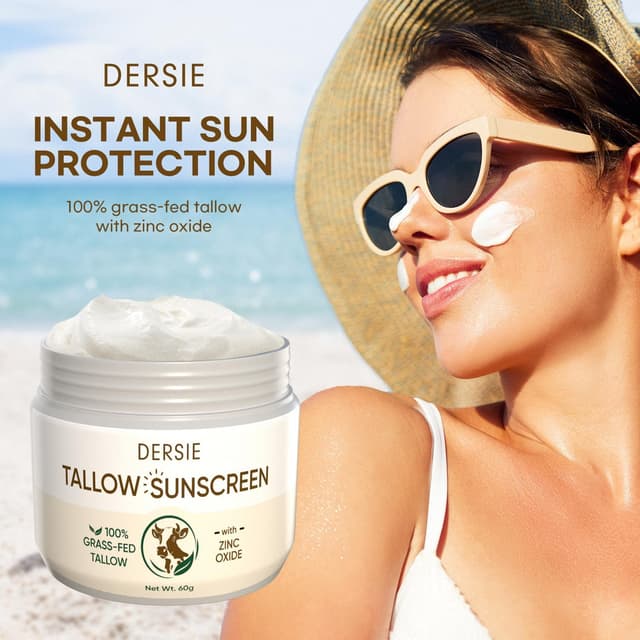 Detalle 2 de Dersie Tallow Sunscreen SPF 50 Mineral UV Defense (Non-Nano Zinc Oxide) for Face & Body — 2.1 oz