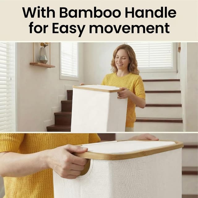 Thumbnail 6 de efluky Slim Laundry Basket with Lid (Removable Bag) — Narrow 75L Hamper for Tight Spaces