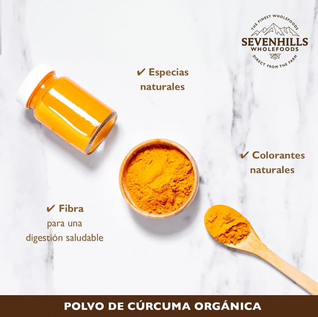 Thumbnail 2 de Sevenhills Wholefoods Cúrcuma Orgánica en Polvo 500 g 🍂