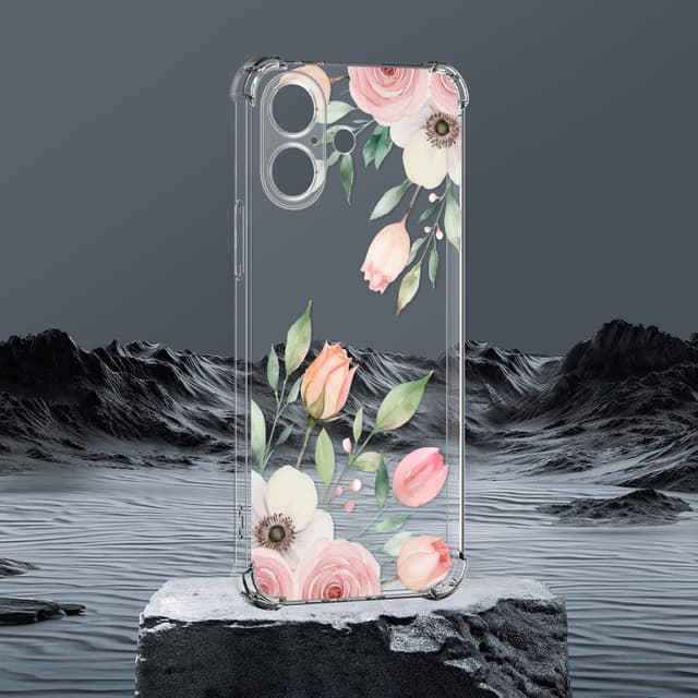 Thumbnail 5 de Choeeu ChoosEU transparente Hülle für iPhone 17 – weiches TPU/ Silikon-Case mit Blume-Muster (Rose/Tulpen)