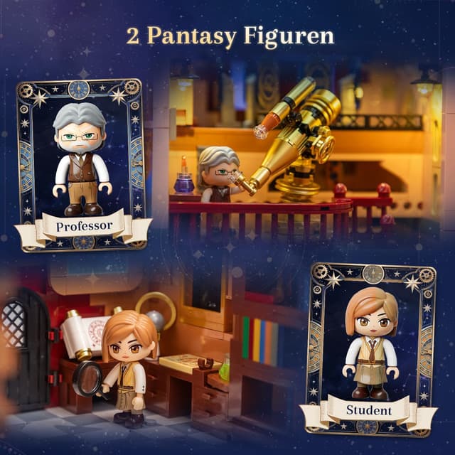 Detalle de PANTASY Prager Astronomische Uhr Klemmbaustein-Set – gotischer Uhrturm mit beweglichen astronomischen Zifferblättern