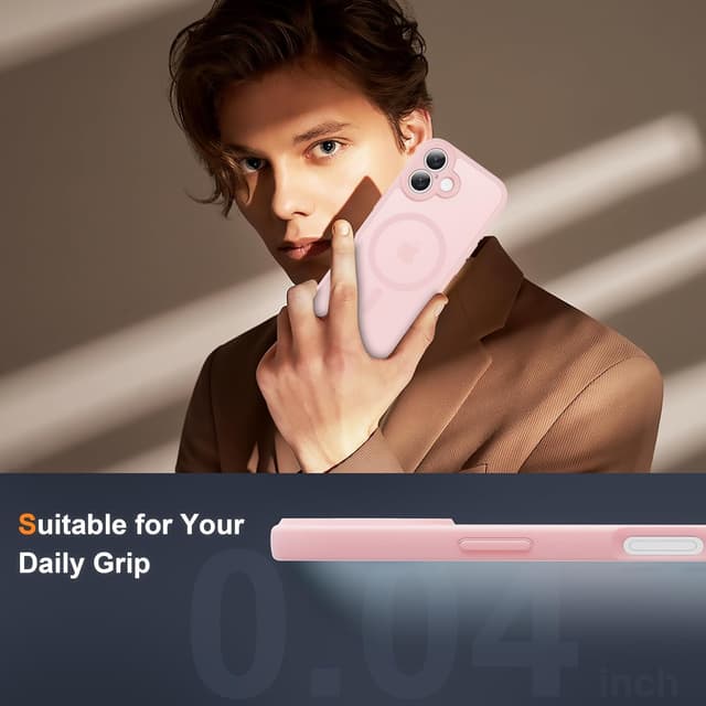 Thumbnail 6 de ORETECH Magnetic Case for iPhone 17 6.3" (Light Pink) with MagSafe ring and 2x HD tempered glass screen protectors