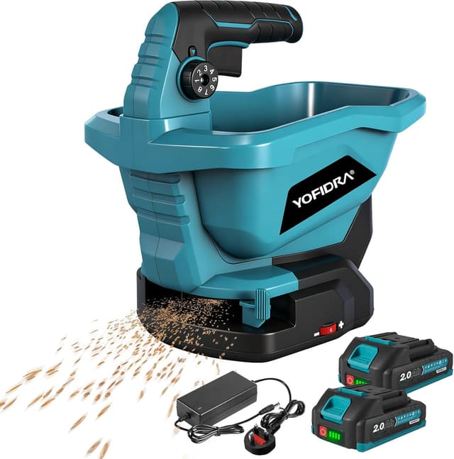 Detalle de Yofidra Cordless Seed Spreader (3.3L) with 6 speed settings & up to 5m scatter width