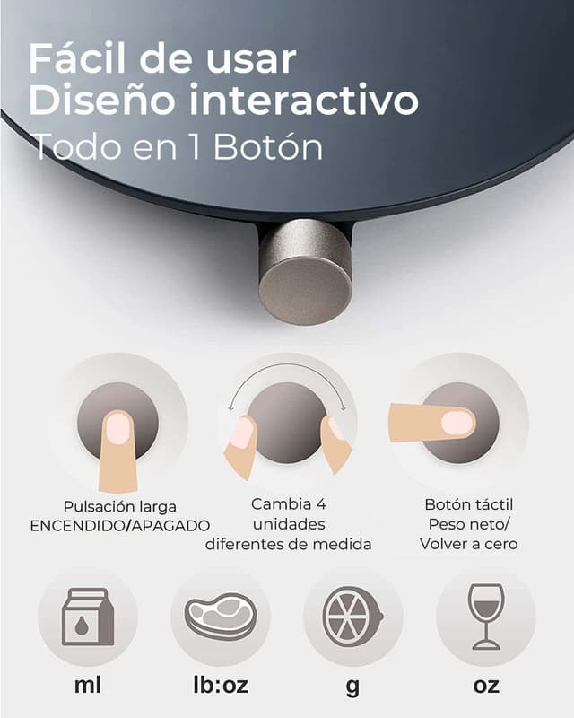 Detalle 2 de HOTO Báscula Digital Inteligente para Cocina, Precisión 0,1 g🧪