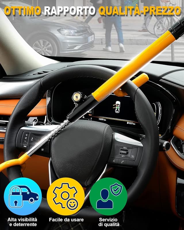 Thumbnail 6 de Tevlaphee Blocco volante antifurto regolabile 3 chiavi 🔒