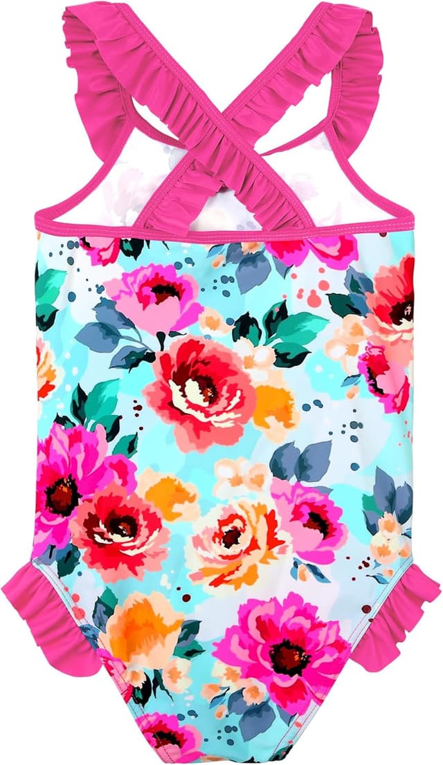Detalle de XFGIRLS Kinder Badeanzug Mädchen mit langem Arm UPF50+ – schnell trocknend, niedliches Druckdesign (6 Monate bis 6 Jahre)