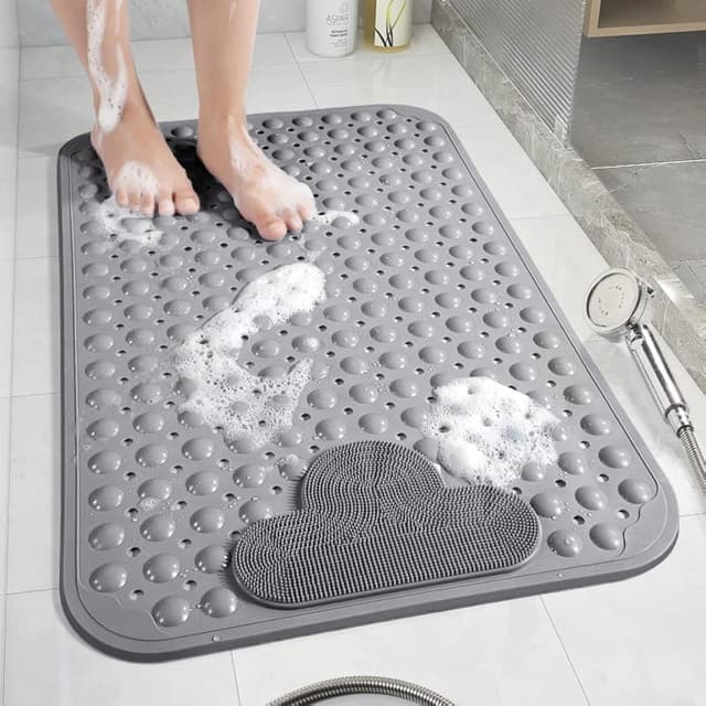 Detalle 1 de Moulaelos rutschfeste Duschmatte aus TPE (120 x 80 cm) mit Saugnäpfen & Massage