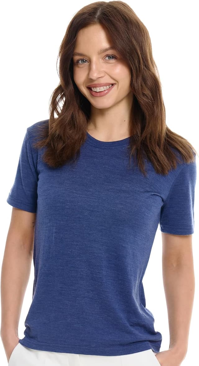 Detalle de Merino.tech 100% Merino Shirt Damen – Kurzarm Unterhemd fürs Wandern