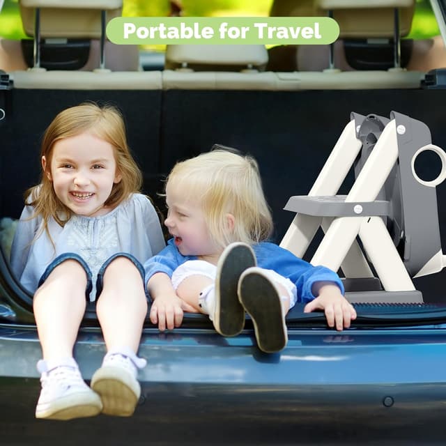 Thumbnail 6 de COOSEYA 2-in-1 Toilet Seat & Potty Training Step Stool for Toddlers (Grey Cream)