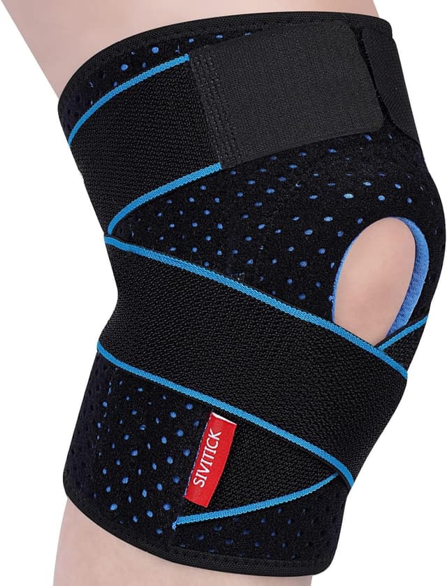 Detalle de SIVITICK Kniebandage unisex mit Seitenstabilisatoren und Patella-Gel-Pad – einstellbar, für Sport und Alltag