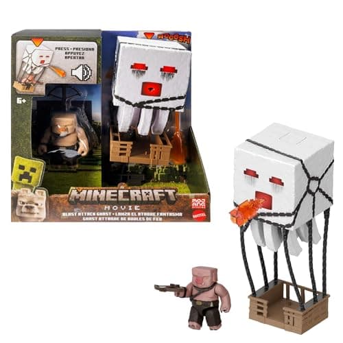 Detalle de Mattel Minecraft Ghast de ataque con lanzador JFB69