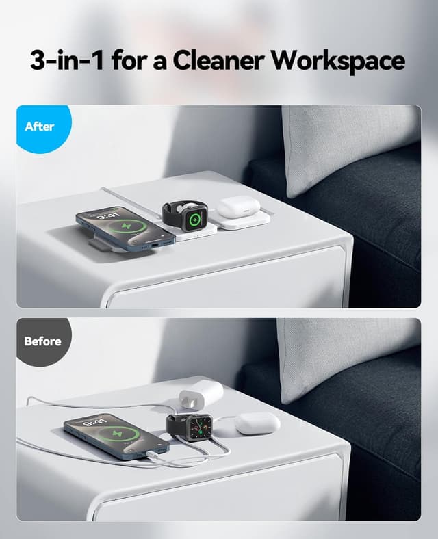 Thumbnail 6 de 3‑in‑1 Foldable Magnetic Charger Dock for iPhone 17