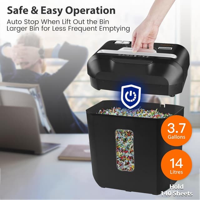 Detalle 2 de VidaTeco 10-Sheet Cross‑Cut Shredder P-4 🖨