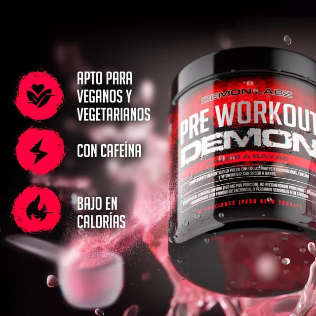 Detalle 2 de Pre Workout Demon - Potente suplemento con Creatina y Cafeína 💥