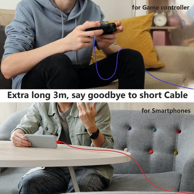 Detalle 2 de Txtcu Micro USB Cable 3m pack — braided charger