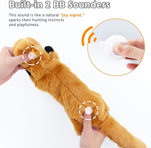 Detalle de Newthinking No Stuffing Squeaky Dog Toys (6 Pack) – stuffing-free plush squeaker toys for small to large dogs