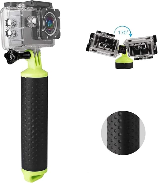 Detalle de WOLFANG Empuñadura Flotante para Cámara de Acción 📸