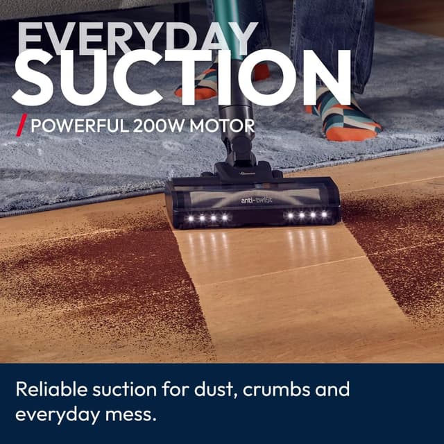 Detalle de Hoover HF1 Max Cordless Vacuum Cleaner Anti Hair Wrap (HF1M10P) – 50‑min runtime, HEPA filter, 3 speeds