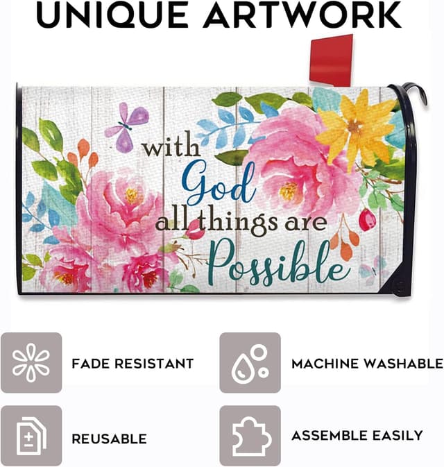 Detalle 2 de FBCOO Hello Sunshine Mailbox Cover 20.5" 📮