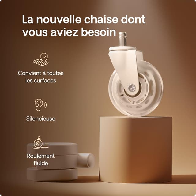 Thumbnail 3 de Desktronic Roulettes caoutchouc 250 kg