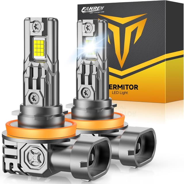 Detalle de FAHREN H11/H8/H9 LED Bulbs (6500K) with Cooling Fan, IP68 Waterproof, Pack of 2