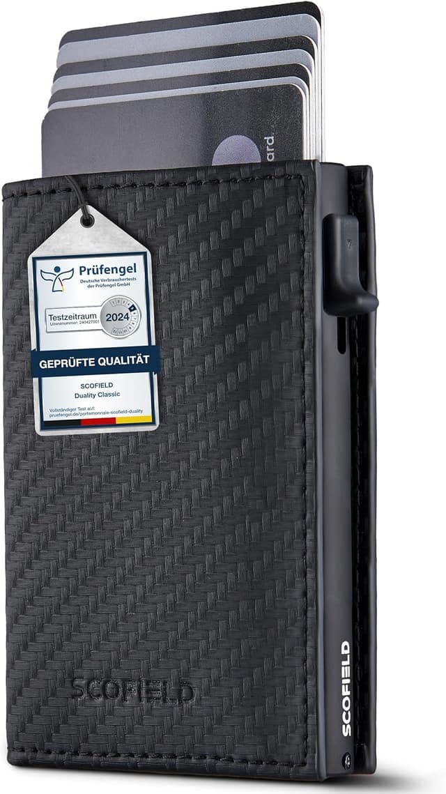 Detalle de SF SCOFIELD Duality Magflip Slim Wallet mit Münzfach – Kartenetui für 9–10 Karten, Geldbeutel mit RFID-Schutz