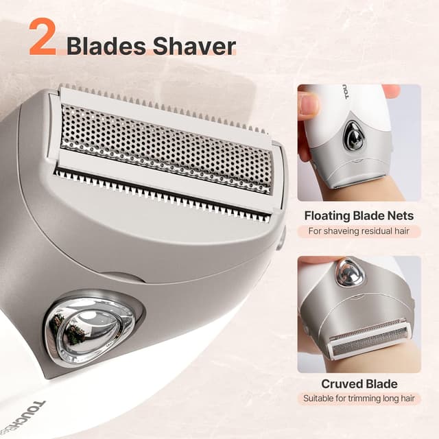Detalle de TOUCHBeauty Lady Shavers for Women electric razor for face, legs, underarms & bikini line (wet & dry) – Gray