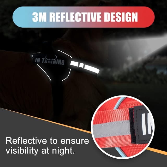 Thumbnail 6 de 3 Ring No Pull Dog Harness with Reflective Oxford Vest, 3 Leash Clips and Training Patches