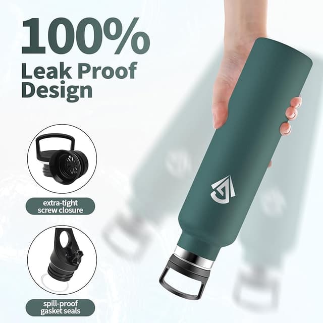 Detalle de Botella Agua Deporte 1 L acero inox, doble pared 🚰