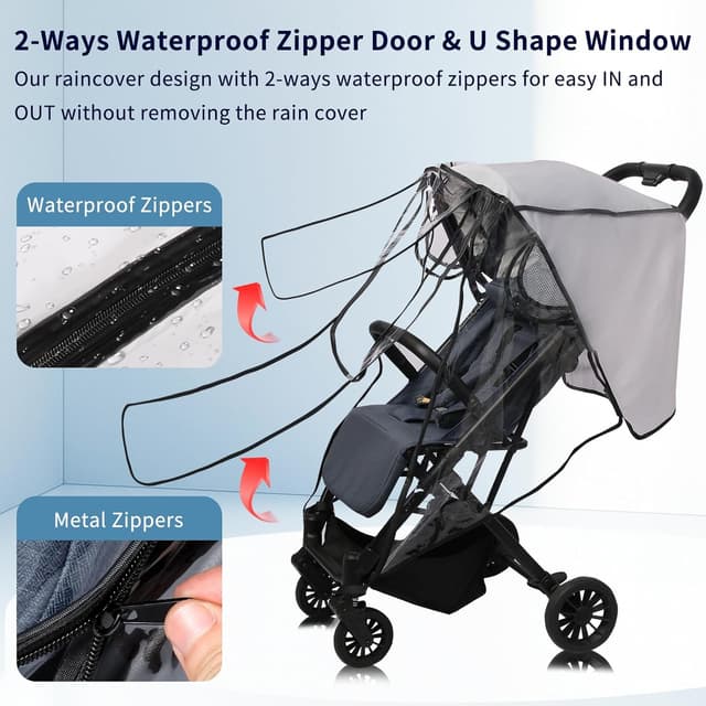 Detalle 2 de AMORBASE universal rain cover for pushchair