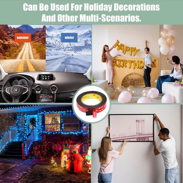 Detalle de Doppelseitiges Klebeband Extra Stark (VHB 5952) 10 mm x 11 m, 1,1 mm dick – wasserfest & temperaturbeständig