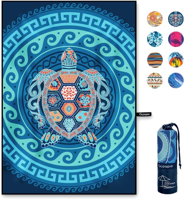 Detalle de OCOOPA Serviette de plage en microfibre 200 x 145 cm, séchage rapide et anti-sable