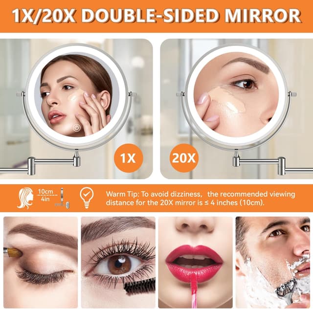 Thumbnail 3 de Auxmir 8" Wall Makeup Mirror 3200mAh ๐
