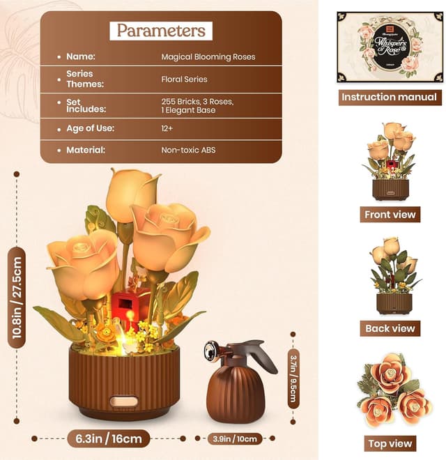 Thumbnail 2 de Bakuva Rose Flower Blocks Set with LED Light