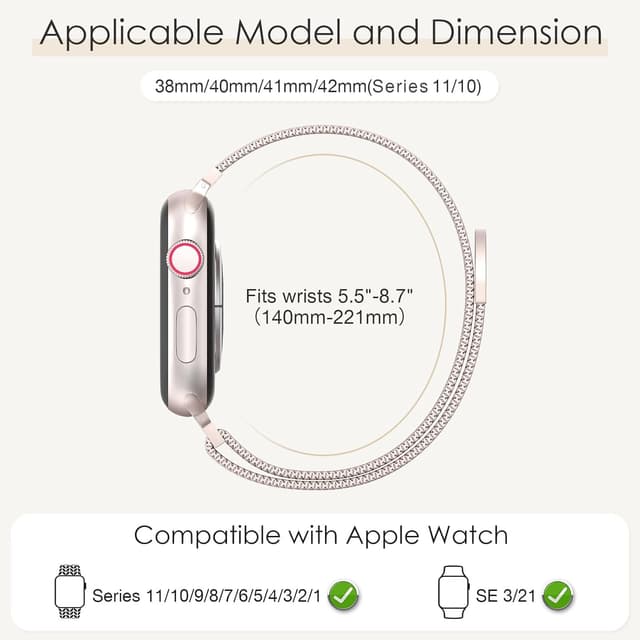 Detalle 2 de Original Milanese Loop 38–49mm adjustable magnetic strap