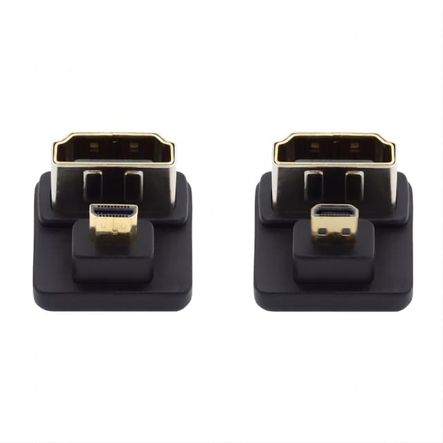 Detalle de chenyang 2er-Set Micro‑HDMI auf HDMI Adapter (abgewinkelt) für 4K@60 Hz, 180°-Konverteranschluss