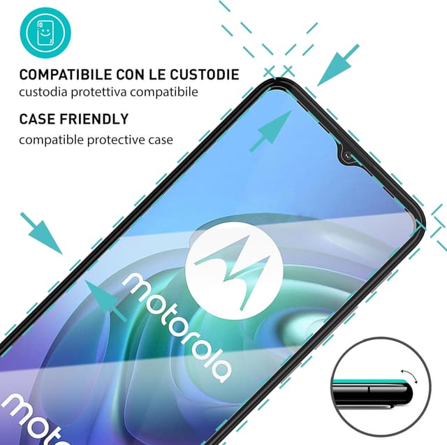Detalle de smartect Vetro Temperato 3 Pezzi Clear per Motorola Moto G10/G30/G9 Play/E7 Plus/E7 Power con durezza 9H