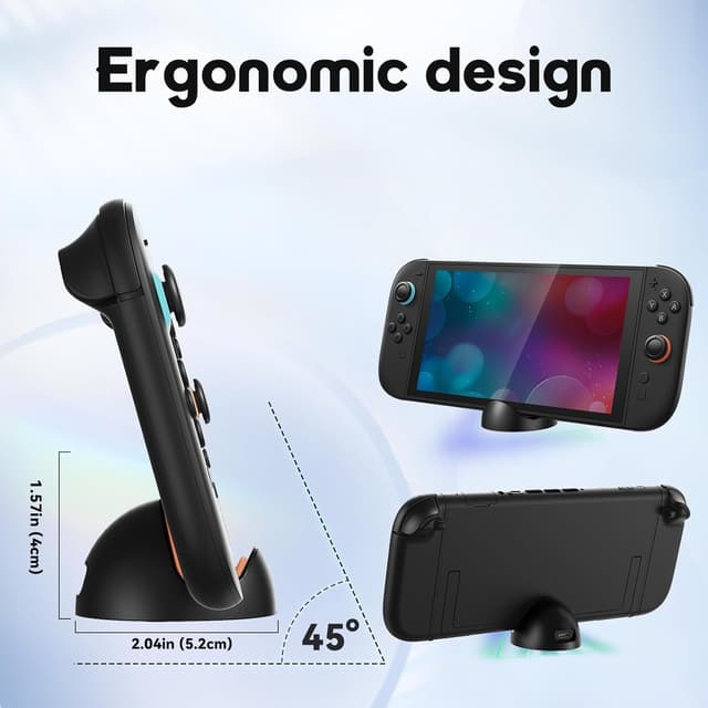 Detalle de Gorixer Station d’accueil Portable pour Nintendo Switch 2 (OLED/Lite) ou 1 : mini chargeur officiel avec support, noir