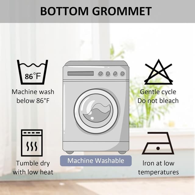 Thumbnail 6 de LiveGo waterproof outdoor curtains with stainless steel eyelets (2 panels) for porch, pergola & pergola