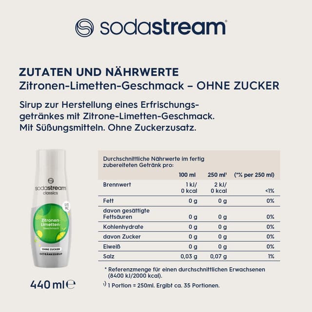 Thumbnail 1 de sodastream Sirup Zitrone‑Limette 440 ml 🥤
