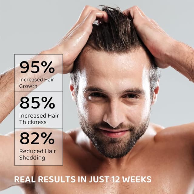 Detalle de Root Activator Shampoo for Men: Hair Growth Support, Sulfate-Free Herbal Formula with Cooling Sensation