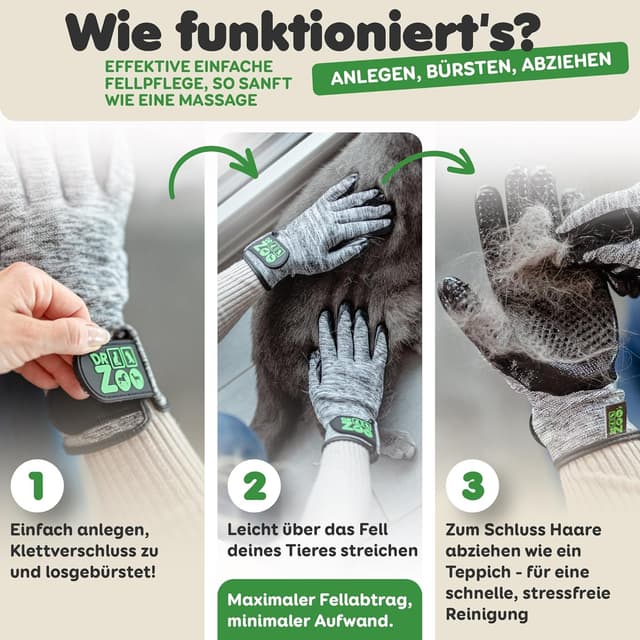 Thumbnail 5 de DR Zoo Fellpflegehandschuh Gr. M für Hunde und Katzen 🎗