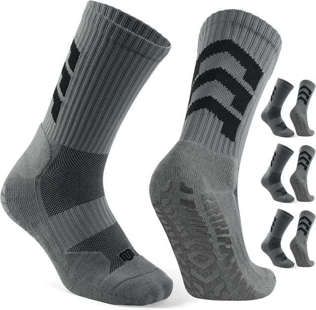 Detalle 2 de CLOSEMATE 1/3 Paar Anti-Rutsch Fußballsocken für Herren – Grip-Sportsocken für Fußball, Basketball & mehr