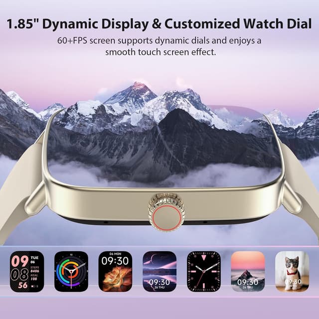 Detalle 2 de Yoever Smart Watch for Women (Answer/Make Calls) with 1.85" HD Screen, Bluetooth 5.3 & IP68