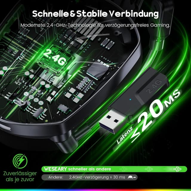 Thumbnail 5 de WESEARY WG1 Gaming-Headset mit Noise-Cancelling