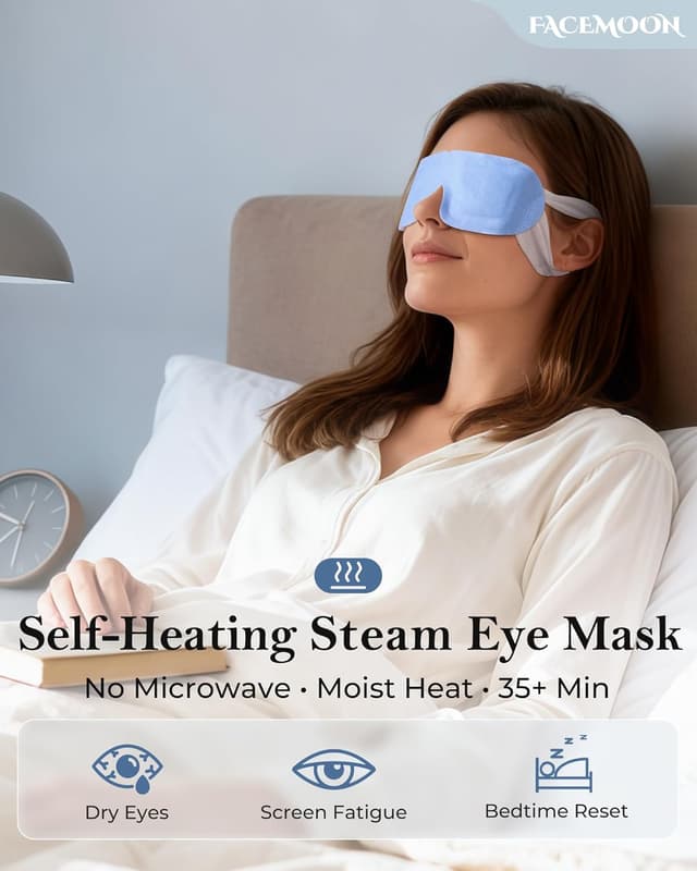 Detalle 2 de 16 Pack Steam Eye Mask for Dry Eyes — Self-Heating Warm Compress (FSA/HSA Eligible), Disposable, No Microwave, Unscented